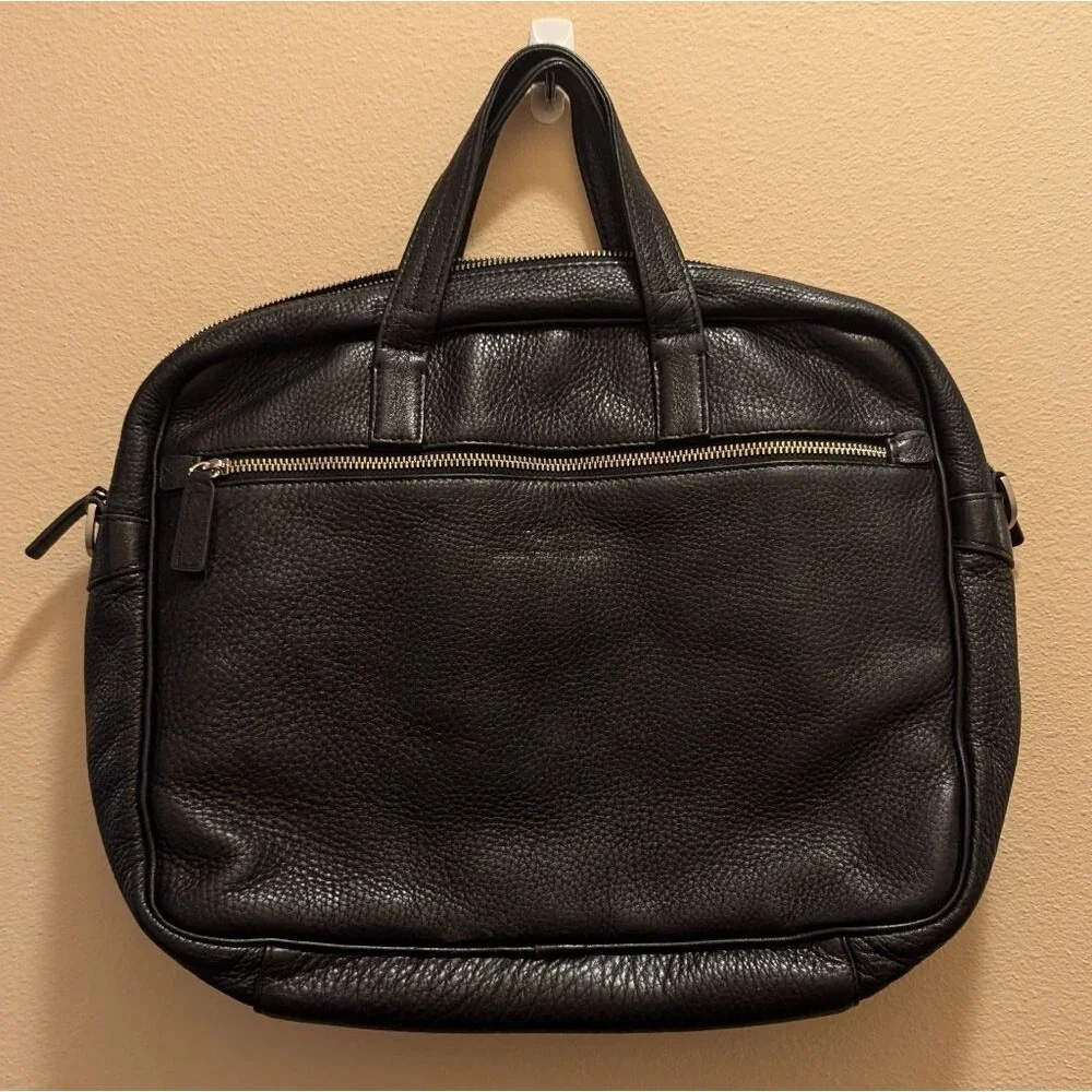 Genuine Leather Laptop Bag by Leather Goods by LAN – Briefcase Style